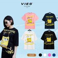Áo Thun 100 % Cotton Ploypa Spongebob in hình Bọt Biển Nhiều Màu Unisex Tay Lỡ Form Rộng thời trang hot trend 2025