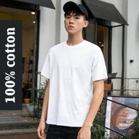 Áo Thun 100% Cotton Trơn Nam Nhiều Màu Vải Dày Mịn Thấm Hút Co Dãn