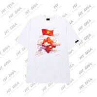 Áo thun 2025 bigsize 110kg local brand cặp đôi unisex form rộng cotton MYDNA NÚI NON CỜ ĐỎ SAO VÀNG