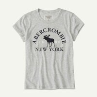 Áo thun Abercrombie Fitch cổ tròn, cotton ngắn tay nữ