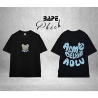 ÁO THUN ADLV GẤU CHỮ XANH FORM RỘNG NAM NỮ UNISEX VẢI COTTON HAI CHIỀU CAO CẤP 280GSM - BAPE PHẾCH
