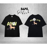 ÁO THUN ADLV NGỰA GỖ FORM RỘNG NAM NỮ UNISEX VẢI 100% COTTON HAI CHIỀU CAO CẤP - BAPE PHẾCH