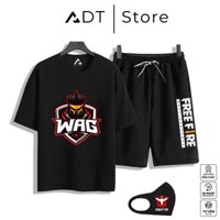Áo thun : ADTStore x WAG FREE FIRE.COMBO Áo thun + Quần + Khẩu trang. RANK HOLO - RANK HUYỀN THOẠI