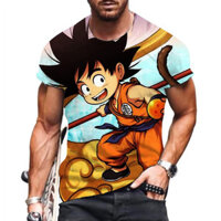 Áo thun anime Dragon Ball Z cho nam, áo thun trẻ em thời trang đường phố, xu hướng Goku, áo sơ mi ngắn tay Vegeta 100-5XL