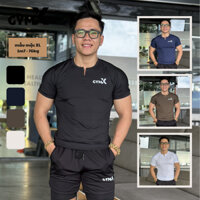 Áo thun áo body thể thao Nam GymX cổ xẻ vạt bầu Form Fit Body thun lạnh co giãn 4 chiều