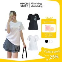 Áo thun, Áo phông nam nữ basic in hoạ tiết chữ FL, dễ phối đồ