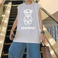 Áo thun ba lỗ in WELLA thời trang, Áo thun ba lỗ cotton, Áo Thun Ba Lỗ nam Nữ Cao Cấp, Áo thun 3 lỗ - Trắng - FreeSize 40kg--->68kg