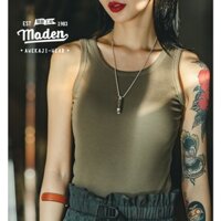 Áo thun ba lỗ MADEN cỡ nhỏ bên trong và bên ngoài phong cách thể thao chữ I giảm béo