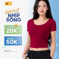 Áo thun babytee YODY, áo tshirt cổ chữ U, tôn dáng, trẻ trung, co giãn, thoáng mát WCTS25S343