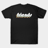 Áo thun Bạn Kiểu Chữ Cầu Vồng Retro Faded Friends  Retro Rainbow Typography Faded Style TShirt