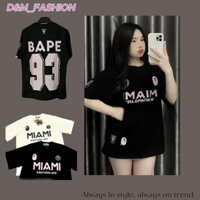 ÁO THUN BAPE MIAMI FORM RỘNG NAM NỮ CHẤT COTTON DÀY DẶN FULL TAG TÚI ZIP AT032