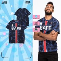 Áo Thun Bape X PSG, Áo Tee Bape PSG, Áo Bape x PSG Thể Thao Form Rộng Unisex Hàng Cao Cấp - Máy Ảnh Tạo Mốt