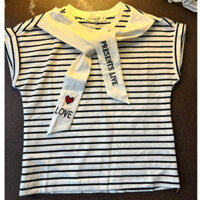 Áo Thun Bé Gái 0066 Kiểu Hàn Quốc Cà Vạt Nơ Xinh Bé Gái Từ 3-8 Tuổi