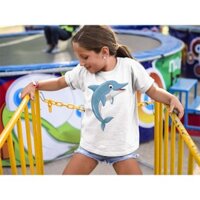Áo Thun Bé Gái - Hoạt hình chú cá heo Unisex Cao Cấp SKT20-02614