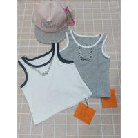 Áo  thun bé  gái sát nách  dây chữ H   2822