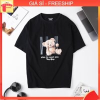 Áo thun bé gái size đại 13-20 tuổi hình Gấu và chữ nice vải cotton co giãn thấm hút mồ hôi