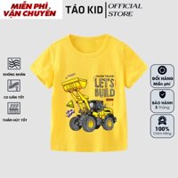 Áo thun bé trai bé gái cộc tay Táo Kid chất cotton in hình Máy Xúc 2 từ 0 đến 10 tuổi TK118