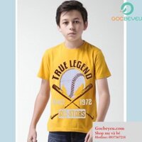 Áo thun bé trai cao cấp họa tiết bóng bầu dục (màu vàng)
