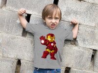 Áo Thun Bé Trai - Chibi Avenger - Iron Man Cao Cấp