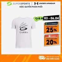Áo Thun Bé Trai Under Armour Logo - Trắng  - 1387102-100