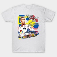 Áo thun Biển Số Xe California Màu Vàng Ricky Bobby If You Aint First Youre Last Racing Design TShirt - Y517