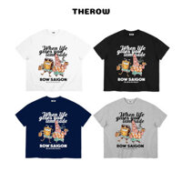 Áo Thun Big Boxy Local Brand THEROW Tay Ngắn Cotton "Patrick & Spongebob " Hoạt Hình Bọt Biển Unisex Nam Nữ Hot Trend