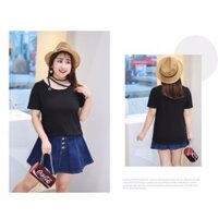 Áo thun big size cổ choker size lớn 65-100kg ngôi sao màu xám, đen, trắng