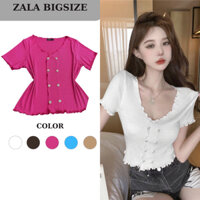 Áo Thun Bigsize (58-95kg) Nữ Tay Ngắn,Áo Kiểu Croptop Big Size Nút Liền Vải Thun Gân Lụa Co Giãn Tôn Dáng - Mã 086