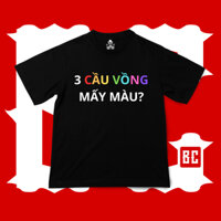 Áo thun BisixClub 3 CẦU VỒNG MẤY MÀU? T-Shirt - Black Chính hãng