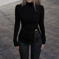 Áo thun body dài tay cao cổ xẻ eo Bcc Store