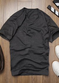 ÁO THUN BODY NAM 100 COTTON THIÊN NHIÊN - XÁM LÔNG CHUỘT - XÁM TRẮNG - M