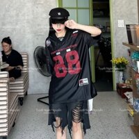 Áo Thun Bóng Chày Nam Nữ Số 88 Cổ Chữ V Form Rộng Unisex Hàng Quảng Châu Loại 1