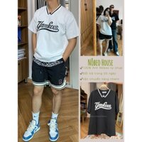 Áo Thun Bóng Chày Yamkees Cao Cấp, Áo Cộc Tay Dáng Rộng Unisex Màu Đen Và Màu Trắng Siêu Đẹp Thể Thao - Nôbeo House