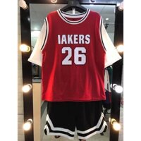 Áo thun bóng rổ Nam Nữ tay lỡ Unisex dáng mặc thể thao, basic Tee American
