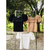 Áo thun borip cổ vuông cách điệu