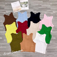 Áo thun borip xách nách cổ tròn thun gân viền from ôm croptop (ảnh thật shop tự chụp) hàng sẵn | PA SHOP