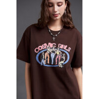 ÁO THUN BOXY COMIC GIRLS - BROWN