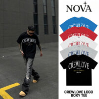Áo Thun Boxy Tee CREWLOVE BLACKDOKI cotton 280gsm tay lỡ form rộng nam nữ cổ tròn