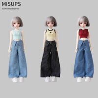 Áo thun búp bê MISUPS, Quần ống rộng Mini thời trang, Phụ kiện DIY dễ thương có thắt lưng Quần công chúa cho búp bê 1 / 4 BJD 45cm