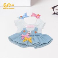 Áo thun búp bê Sharprepublic có nơ và kẹp tóc cho búp bê 15-17cm, phiên bản Halloween