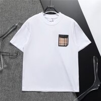 Áo thun Burberry2563 Cotton nguyên chất ngắn tay nam dáng rộng xu hướng thời trang cổ tròn tay ngắn phù hợp cho mọi trận đấu [Cao cấp