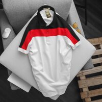 Áo thun cá sâu nam sọc màu  - Cổ đen - XL