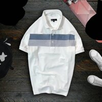 Áo thun cá sâu nam sọc ngực lịch lãm - Sọc xanh - XXL