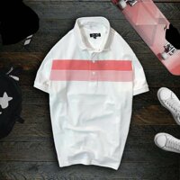 Áo thun cá sâu nam sọc ngực lịch lãm - Sọc đỏ cam - L