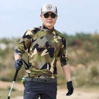 Áo thun camo dài tay nam khô nhanh ngoài trời, thấm hút mồ hôi, thoáng khí, kích thước lớn, áo thể thao đi bộ đường dài khô nhanh cho mùa xuân và mùa thu