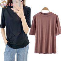 Áo Thun Cánh Dơi cotton Dáng Rộng Tay Lửng Thoải Mái Phong Cách Hàn Quốc Cho Nữ