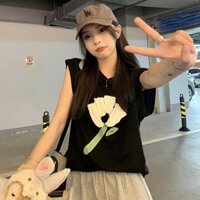 Áo thun cánh dơi Hoa len