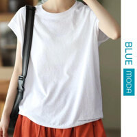 Áo thun cánh dơi nữ cổ tròn kiểu dáng form rộng chất liệu vải cotton cao cấp phong cách trẻ trung BLUEMODA240