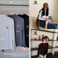 Áo thun cao cổ dài tay chữ X phong cách Hàn Quốc vải siêu mềm giá rẻ