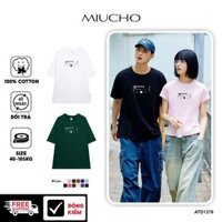 Áo thun cặp đôi couple from rộng ATD1376 Miucho vải cotton thoáng mát cổ tròn in mix